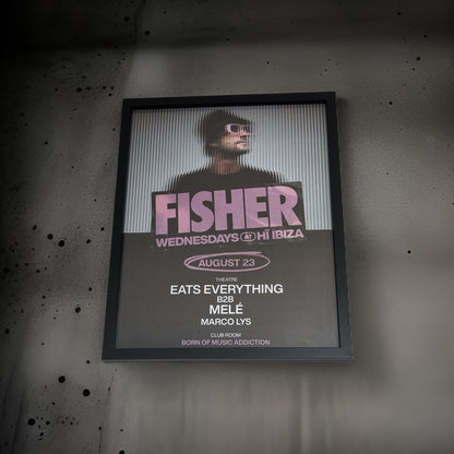 Fisher ~ Genuine Ibiza Framed Dj Artwork | Hi Ibiza | Luxury Black Frame