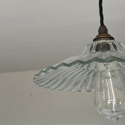 Lenwade ~ Prismatic Glass Shade Light ceiling dining room kitchen table vintage edison filament lamps pendant bar