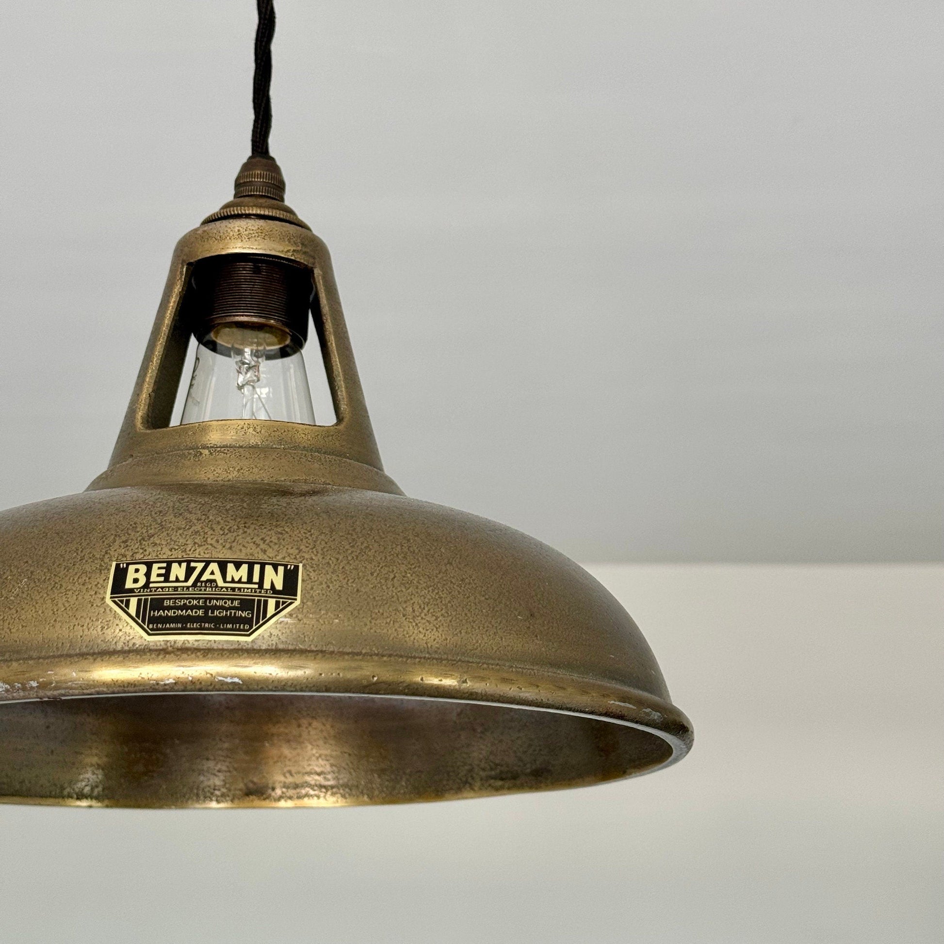 Cawston ~ Cast Antique Brass Lampshade Pendant Ceiling Light ~ 11 Inch