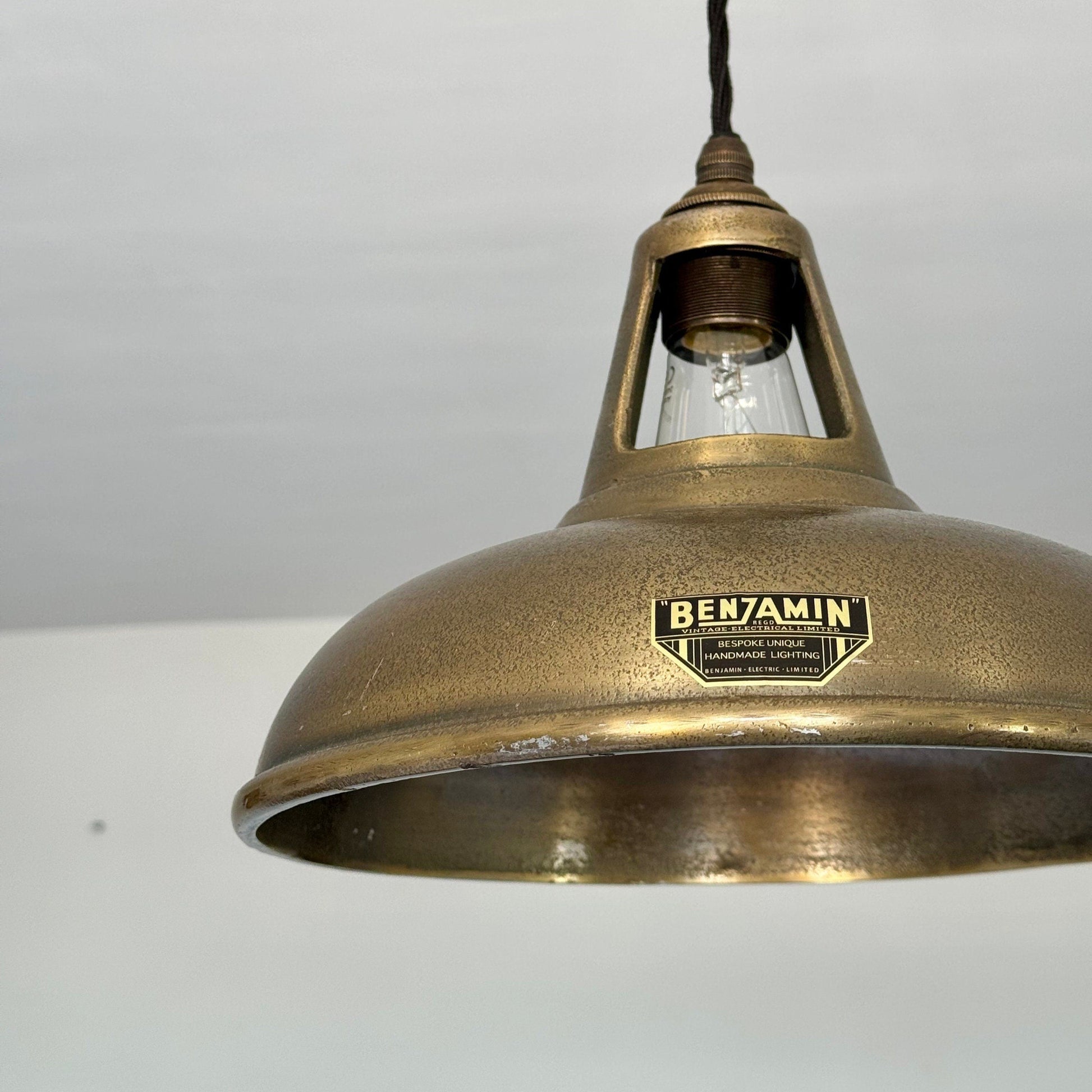 Cawston ~ Cast Antique Brass Lampshade Pendant Ceiling Light ~ 11 Inch