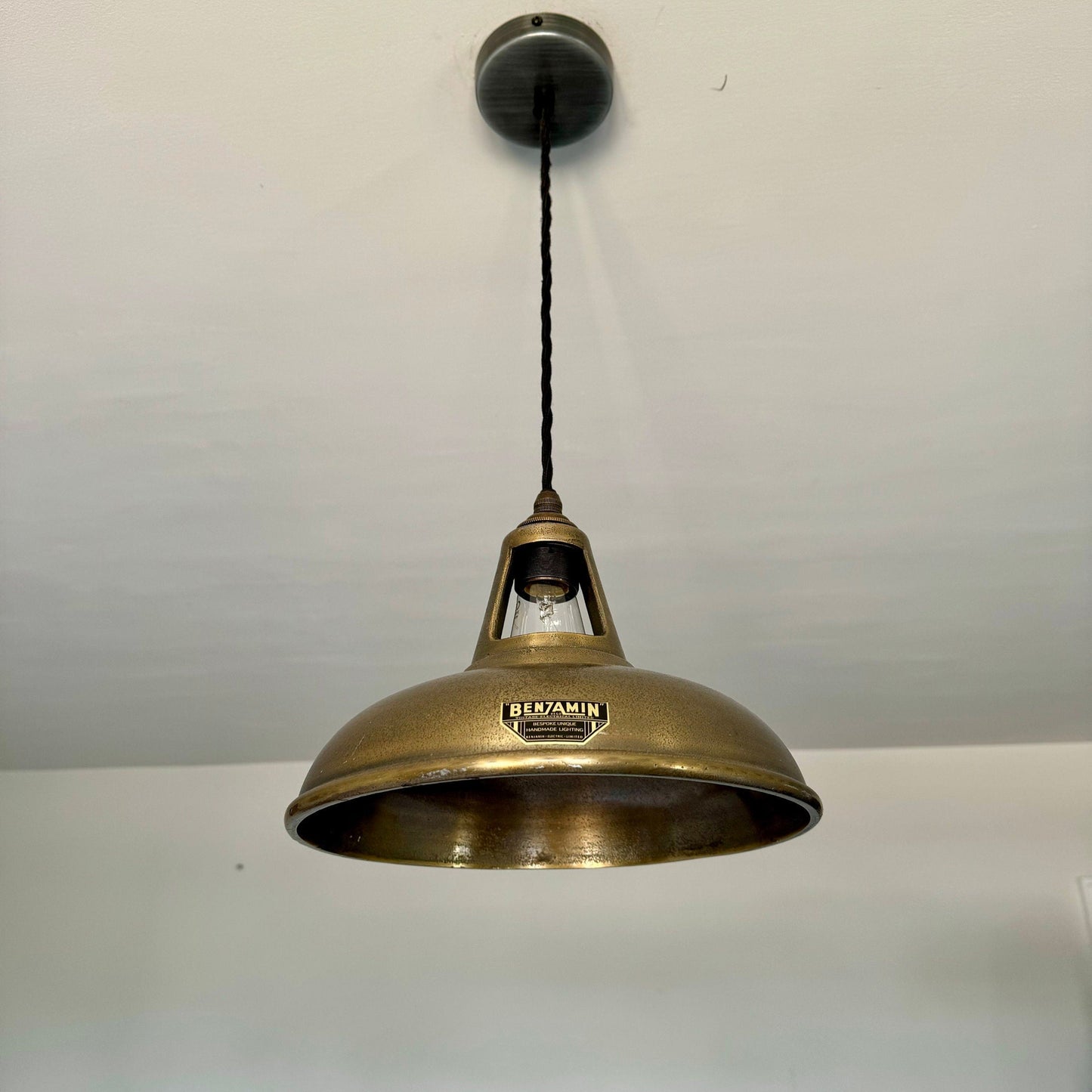 Cawston ~ Cast Antique Brass Lampshade Pendant Ceiling Light ~ 11 Inch