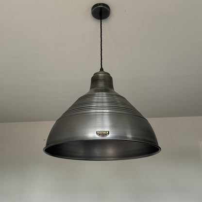 Burnham XXL ~ Pewter Industrial Shade Pendant Set Light ~ 20 Inch