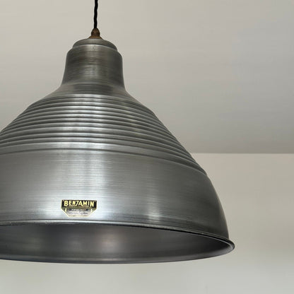 Burnham XXL ~ Pewter Industrial Shade Pendant Set Light ~ 20 Inch