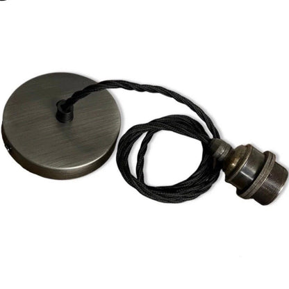 Burnham XXL ~ Pewter Industrial Shade Pendant Set Light ~ 20 Inch