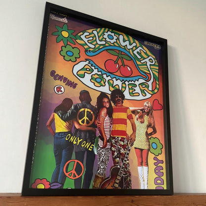 Flower Power ~ Genuine Pacha Ibiza Framed Dj Artwork | Luxury Black Frame