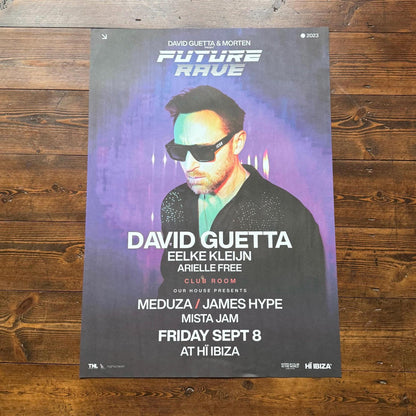 Hï Ibiza ~ David Guetta Genuine Official Framed Dj Artwork Travel Poster | Luxury Black Frame