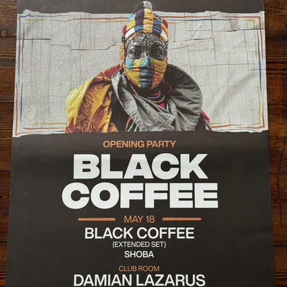 Black Coffee ~ Genuine Ibiza Framed Dj Artwork | Hi Ibiza | A3 Luxury Black Frame