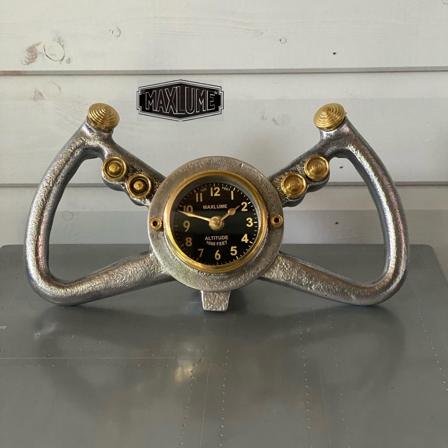 Cockpit Pilots Clock Aviator Solid Brass Compass Nautical Vintage Industrial Pilot Decor