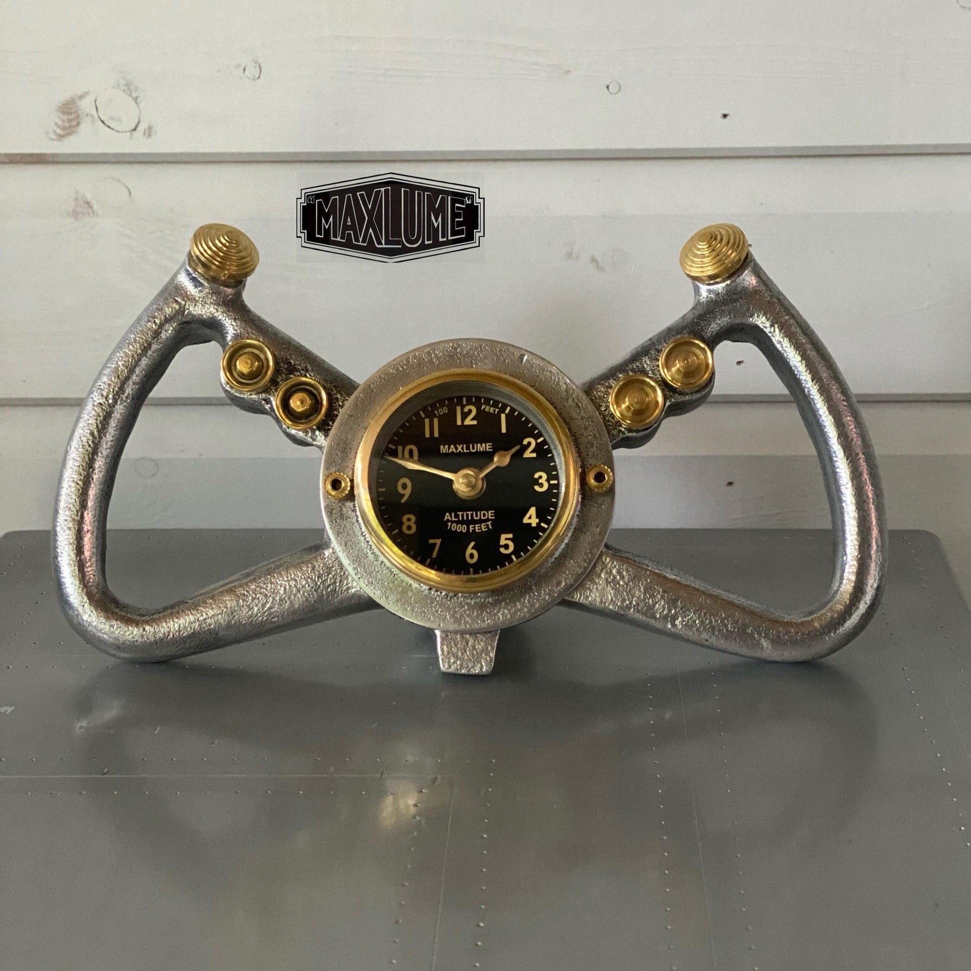 Cockpit Pilots Clock Aviator Solid Brass Compass Nautical Vintage Industrial Pilot Decor