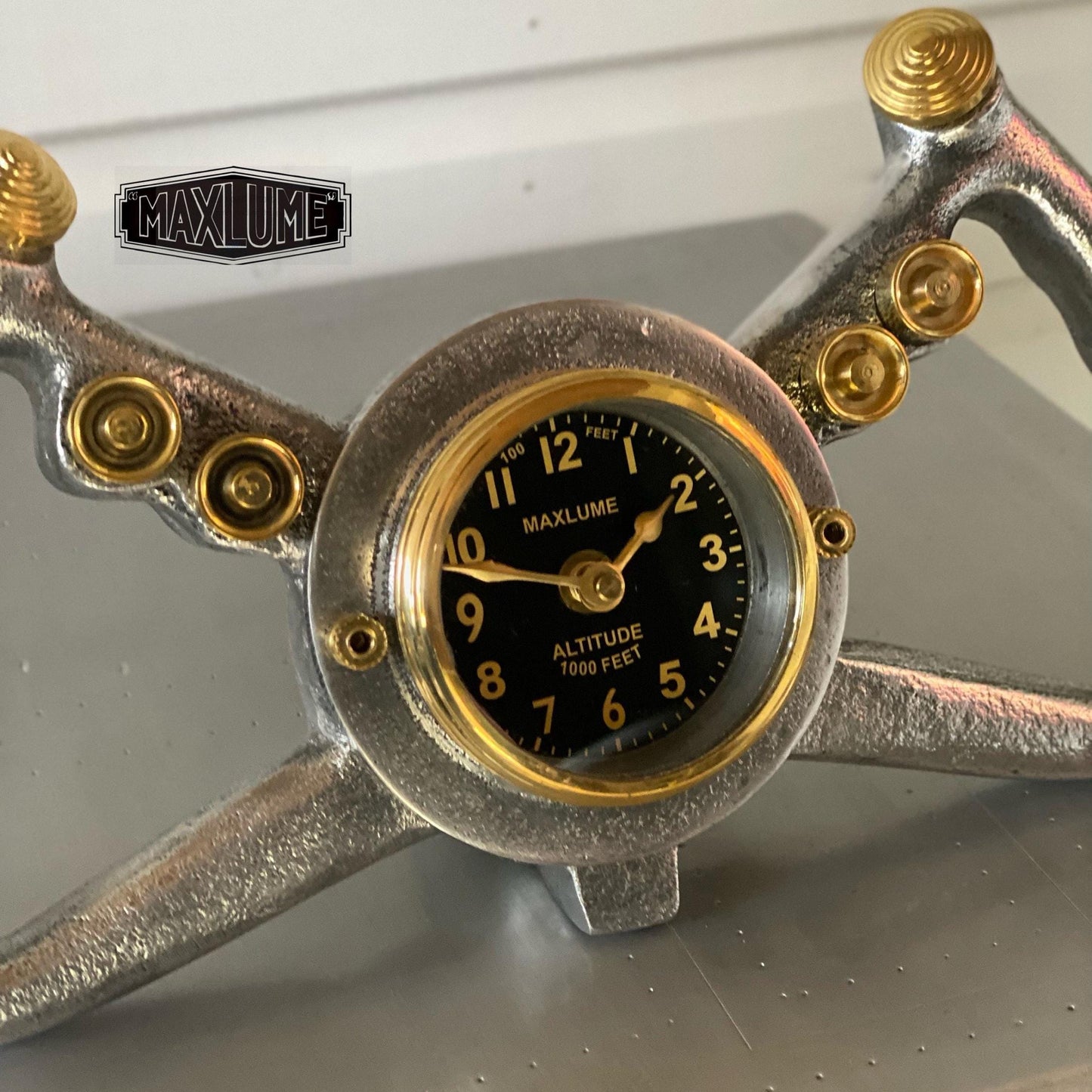 Cockpit Pilots Clock Aviator Solid Brass Compass Nautical Vintage Industrial Pilot Decor