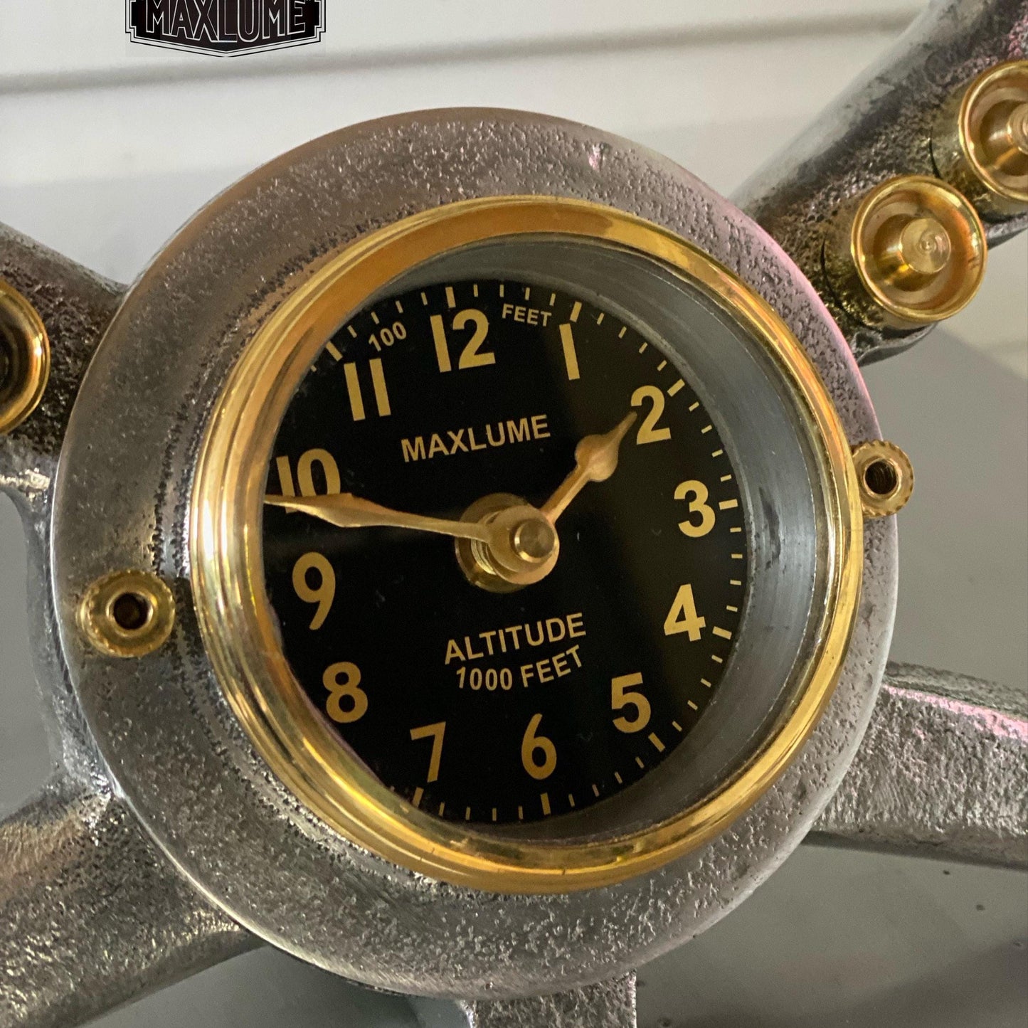 Cockpit Pilots Clock Aviator Solid Brass Compass Nautical Vintage Industrial Pilot Decor