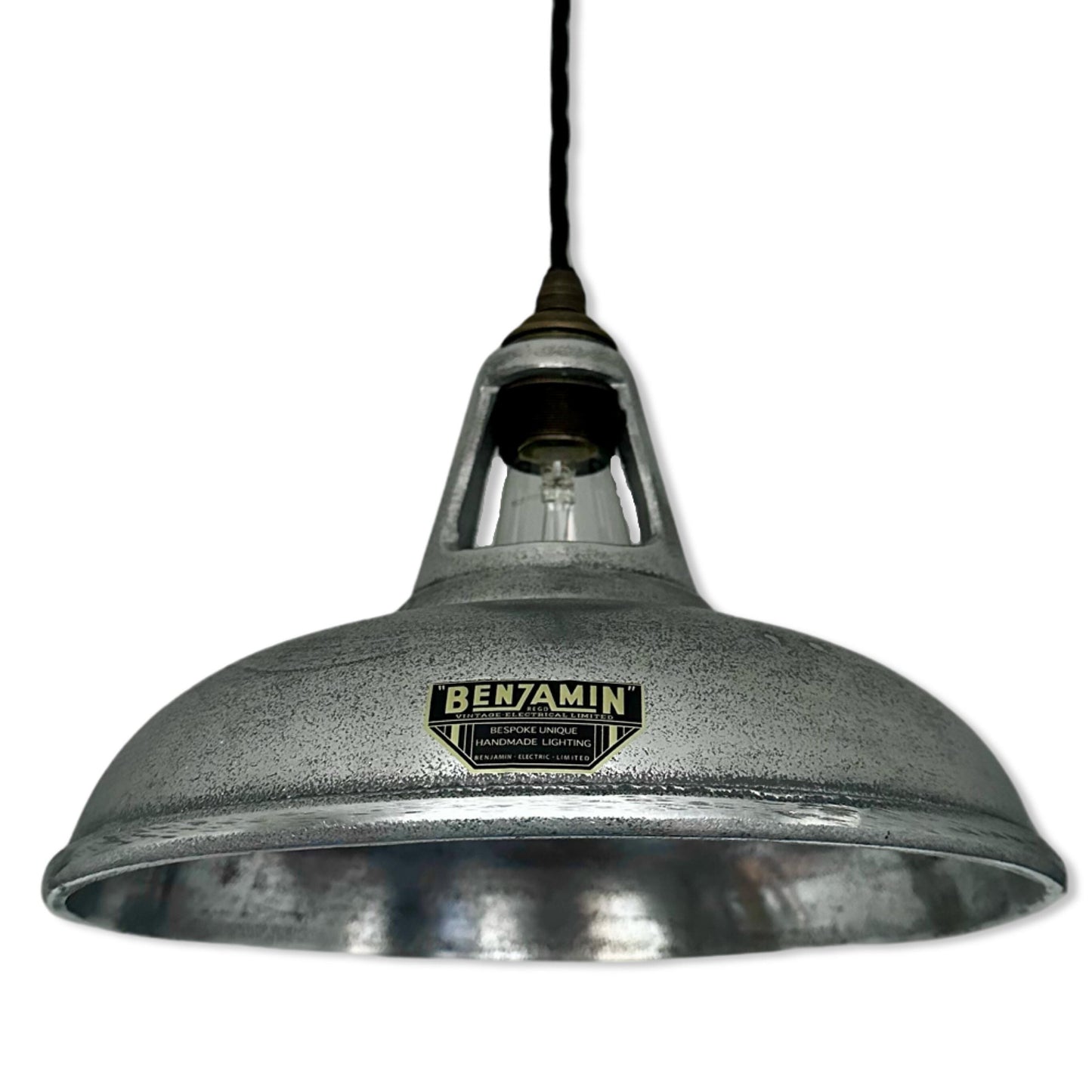 Cawston ~ Silver Solid Cast Aluminium Lampshade Pendant Set Light ~ 11 Inch