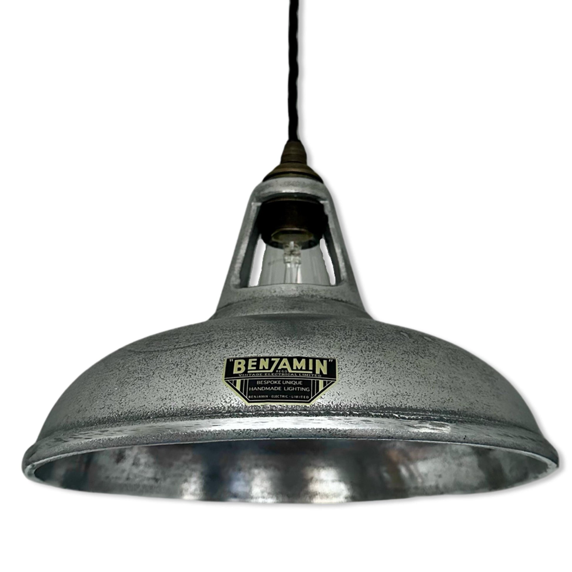 Cawston ~ Silver Solid Cast Aluminium Lampshade Pendant Set Light ~ 11 Inch