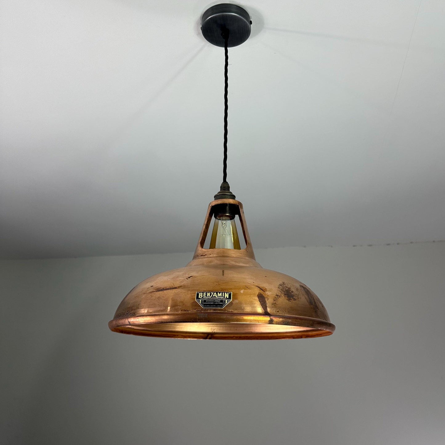 Cawston XL - Antique Copper Lampshade Pendant Set Light - 14 Inch