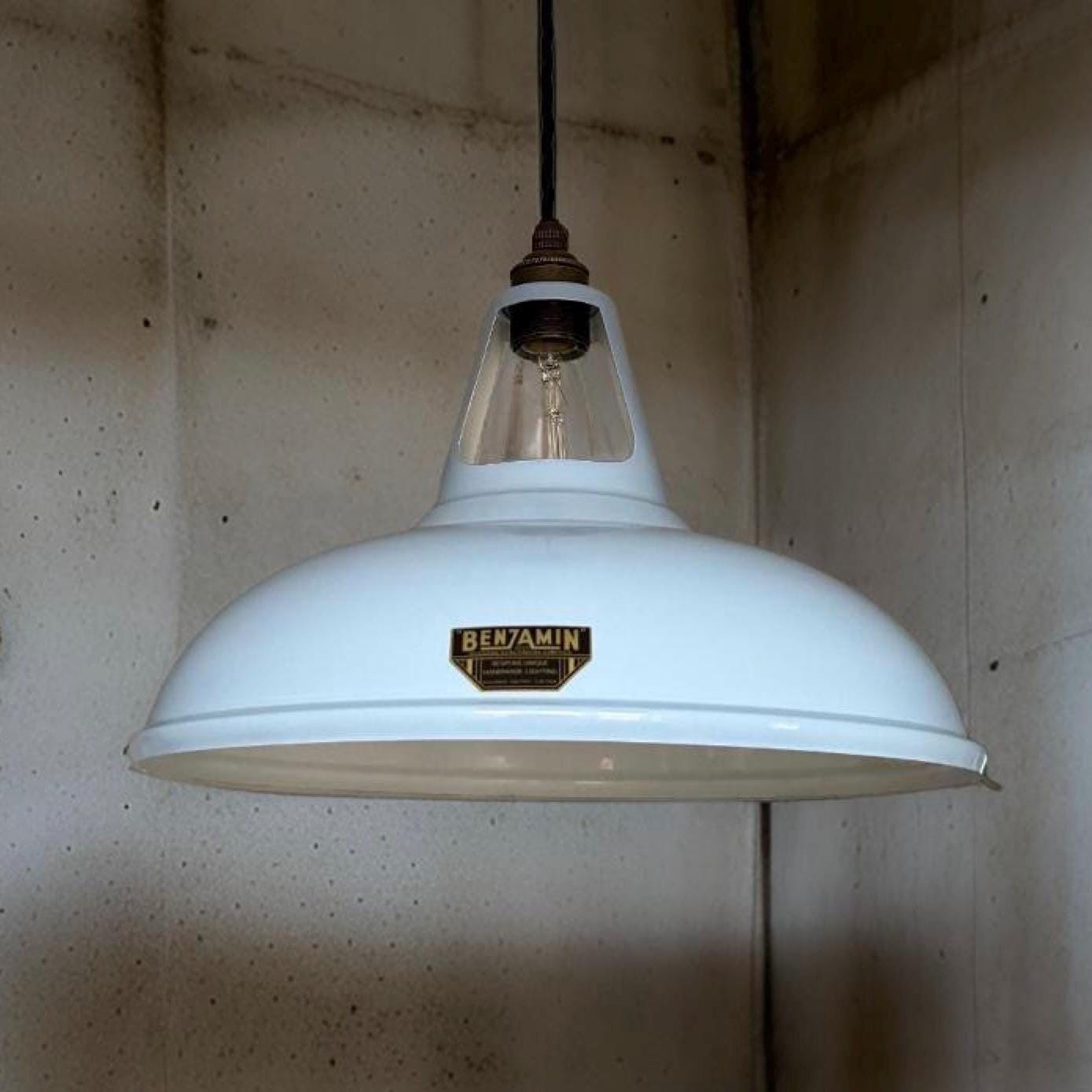 Cawston XL ~ Light Sky Blue Slotted Lampshade Pendant Set Light *Worn* ~ 14 Inch