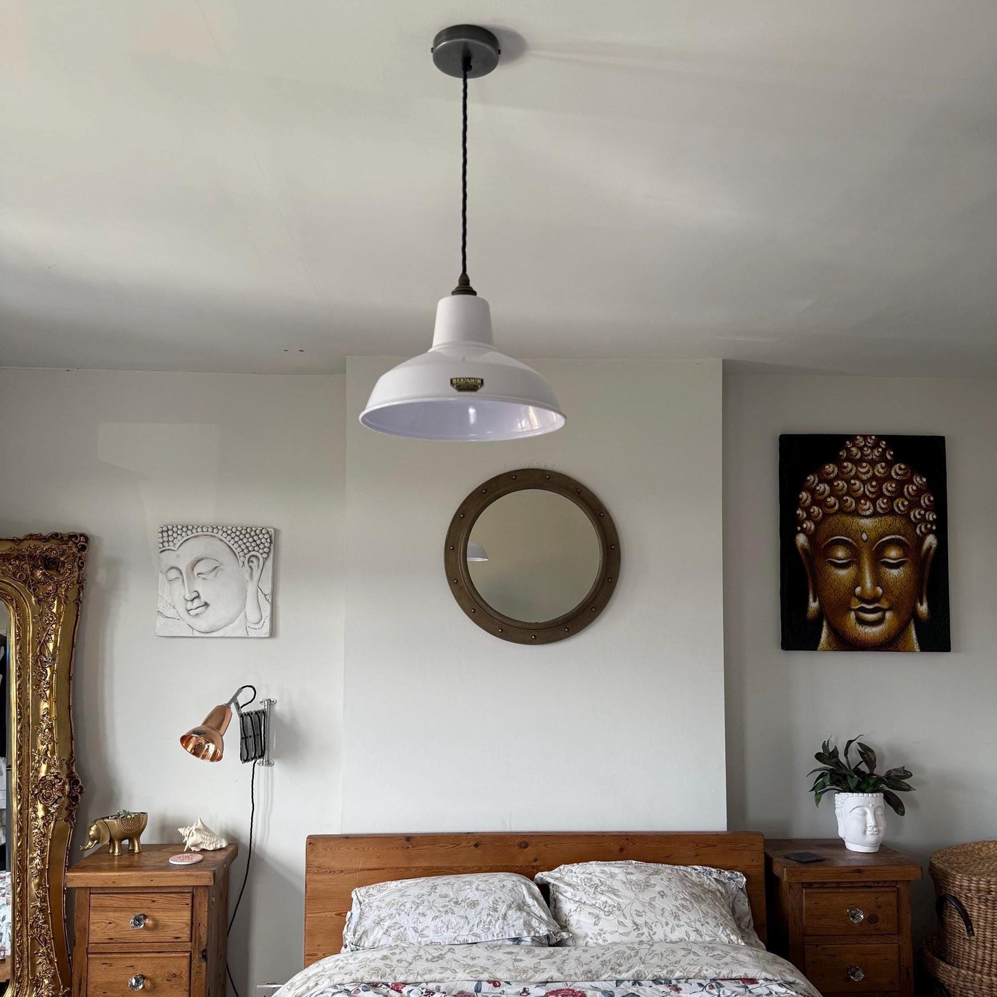 Filby ~ Original White RLM Reflector Lampshade Pendant Set Light ~ 12.5 Inch