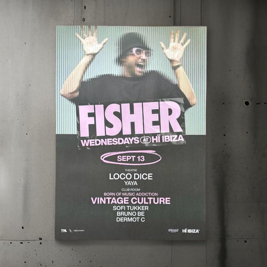 Fisher ~ Genuine Ibiza Framed Dj Artwork | Hi Ibiza | Luxury Black Frame