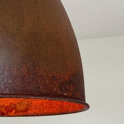 Brooke XL ~ Rusted Solid Steel Shade Pendant Set Light ~ 13 Inch