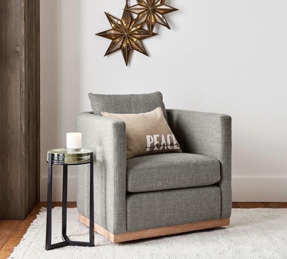 Solid Glass Round Accent Side Coffee Table Retro