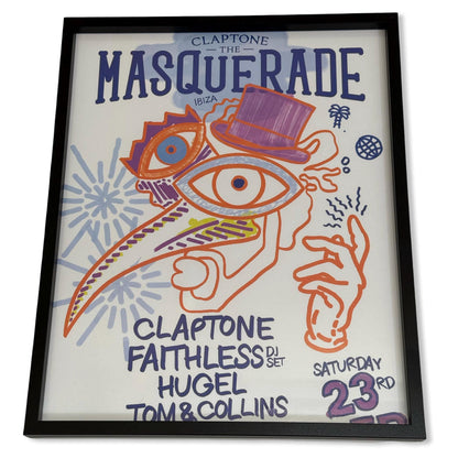 Masquerade ~ Genuine Official Pacha Ibiza Framed Dj Artwork Travel Poster | Luxury Black Frame