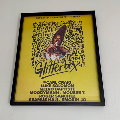 Glitterbox ~ Genuine Hi Ibiza Framed Dj Artwork | Luxury Black Frame