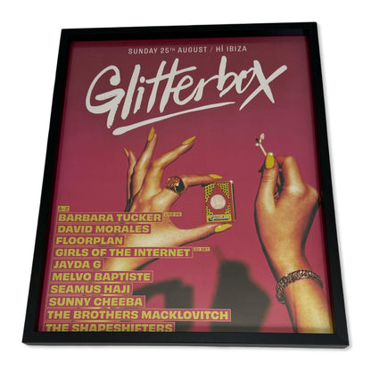 Glitterbox ~ Genuine Hi Ibiza Framed Dj Artwork | A3 Luxury Black Frame