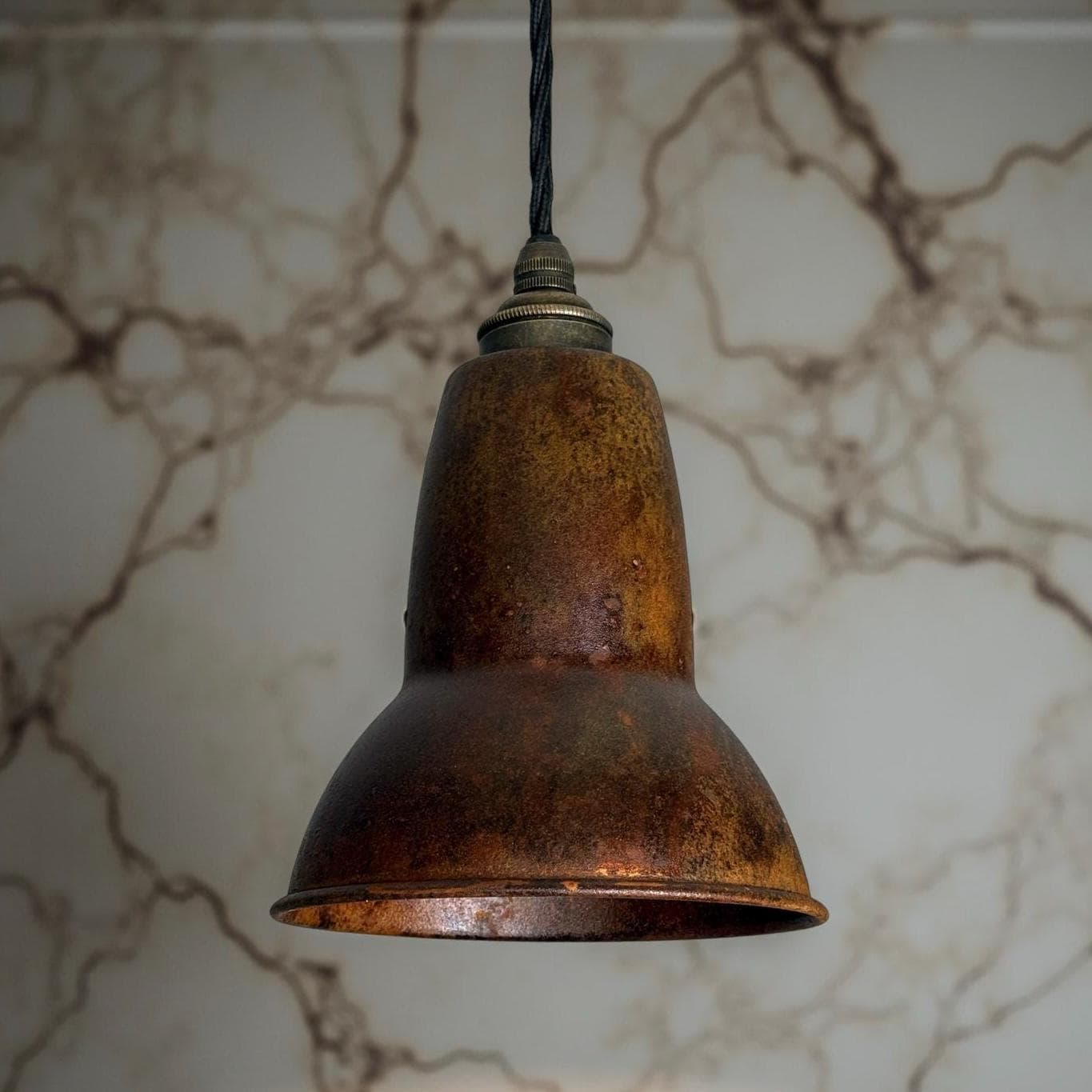 Alby - Rusted Solid Steel Lampshade Pendant Set Light - 6 Inch