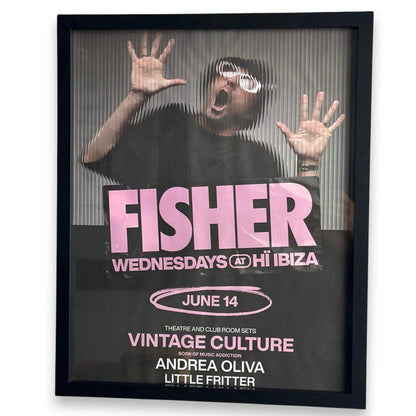 Fisher ~ Genuine Ibiza Framed Dj Artwork | Hi Ibiza | Luxury Black Frame
