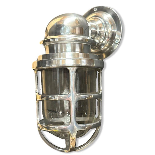 Keswick ~ Bulkhead Outdoor & Bathroom Sconce Wall Light Solid Polished Aluminium |