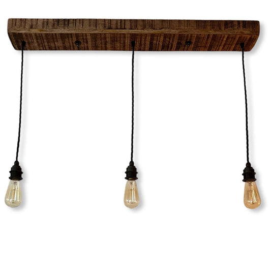 Wooden Rectangular 3 Outlet Ceiling Rose Solid Industrial