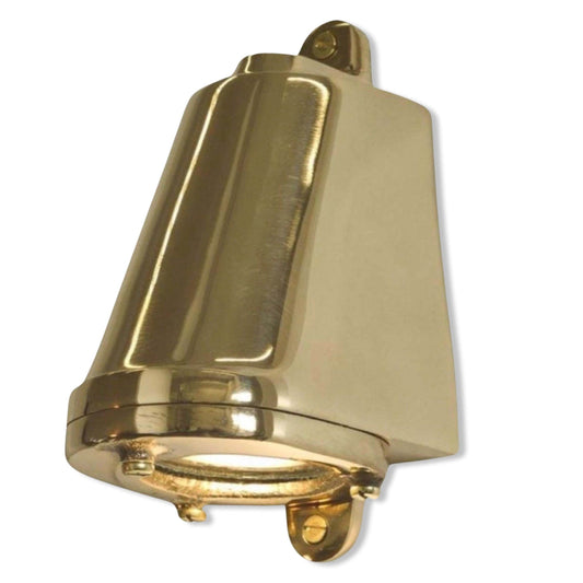 Holt ~ Solid Brass Outdoor & Bathroom Mast Down Wall Light | 5 Inch