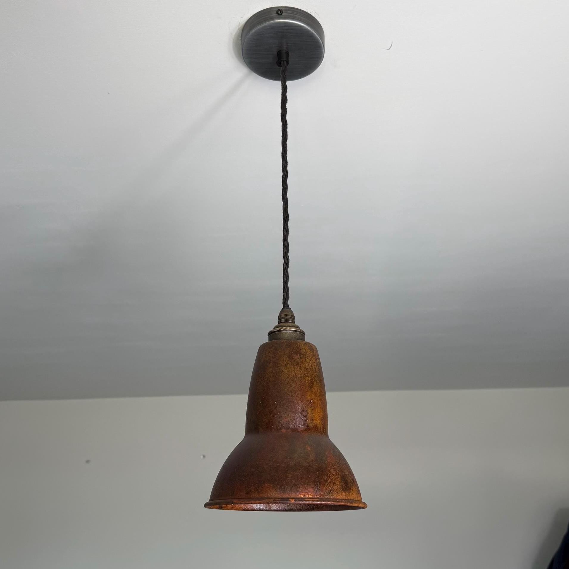 Alby - Rusted Solid Steel Lampshade Pendant Set Light - 6 Inch
