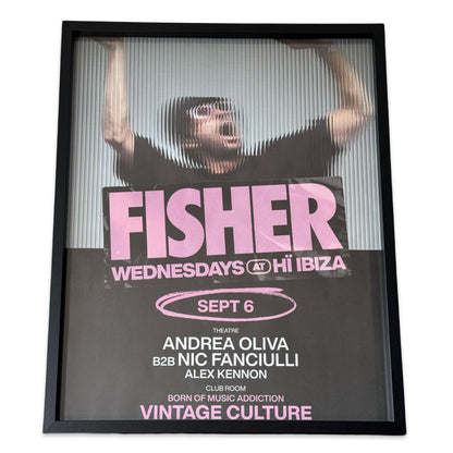 Fisher ~ Genuine Ibiza Framed Dj Artwork | Hi Ibiza | Luxury Black Frame