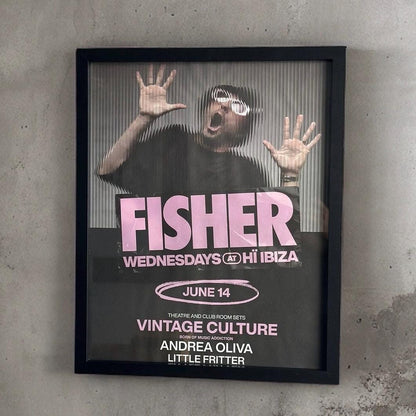Fisher ~ Genuine Ibiza Framed Dj Artwork | Hi Ibiza | Luxury Black Frame