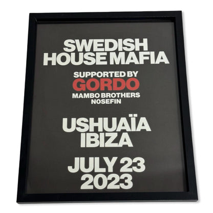 Swedish House Mafia ~ Genuine Ushuaia Ibiza Framed Dj Artwork | Hi Ibiza | Luxury Black Frame