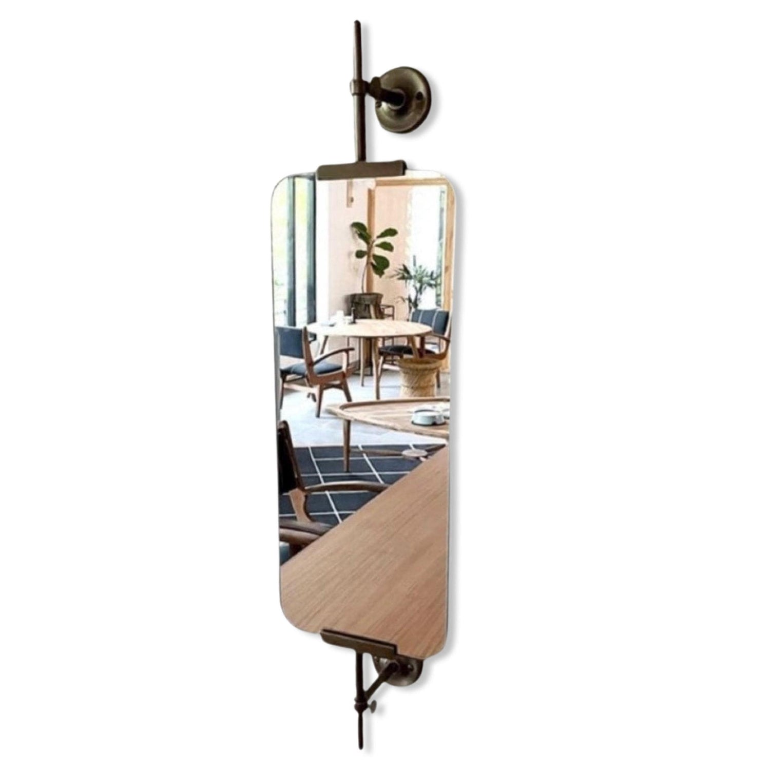 Maxlume ~ Handmade Swivel Wall Glass Mirror & Antique Brass