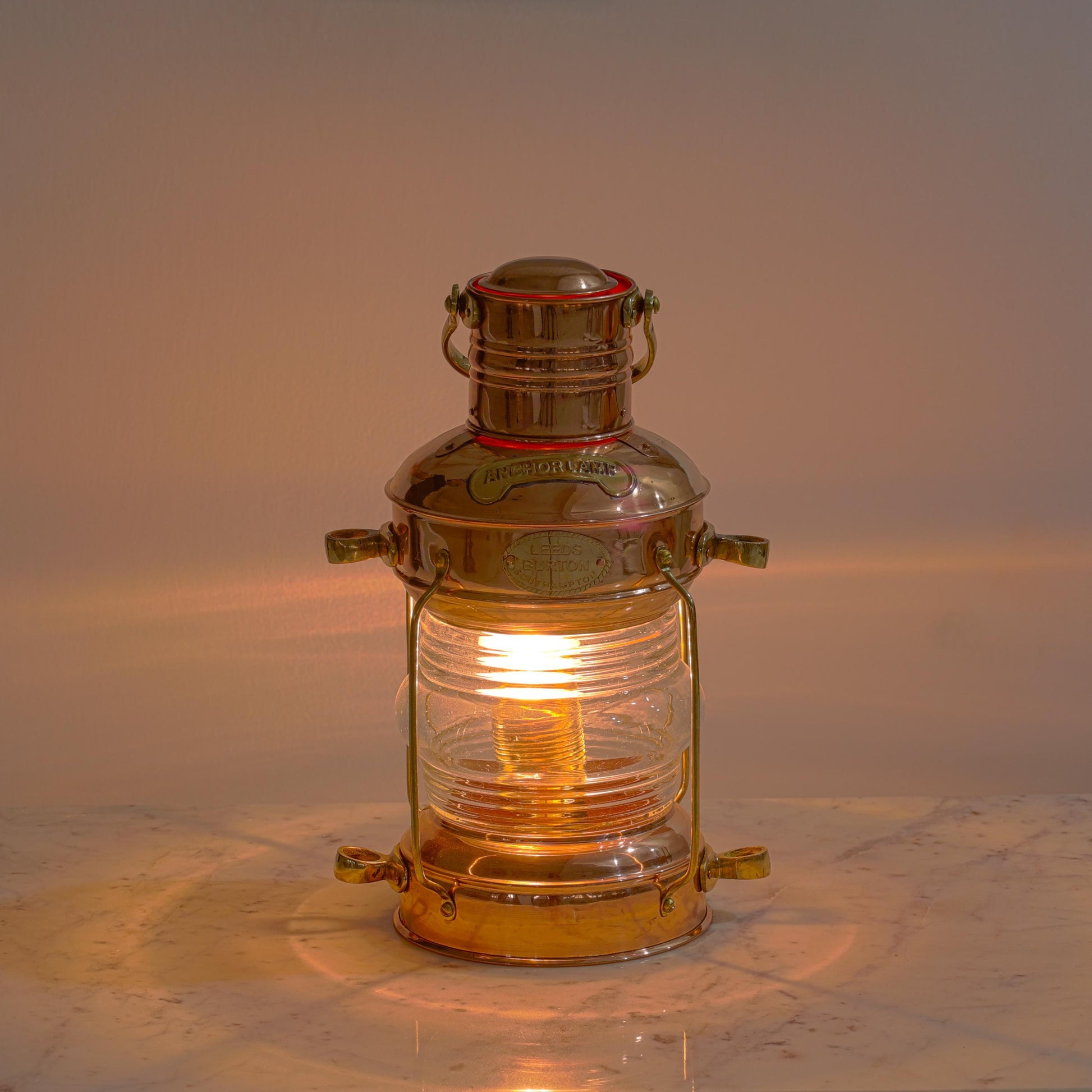 Solid Copper & Brass Anchor Table Lamp Maritime Ship Lantern Boat Light