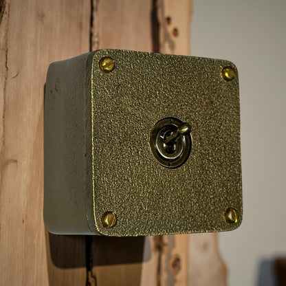 Single Gang Bronze Solid Cast Metal Conduit Light Switch Industrial 2 Way - BS EN Approved Vintage Crabtree 1950’s Style