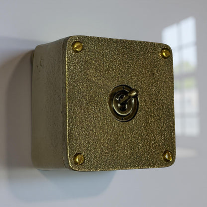 Single Gang Bronze Solid Cast Metal Conduit Light Switch Industrial 2 Way - BS EN Approved Vintage Crabtree 1950’s Style