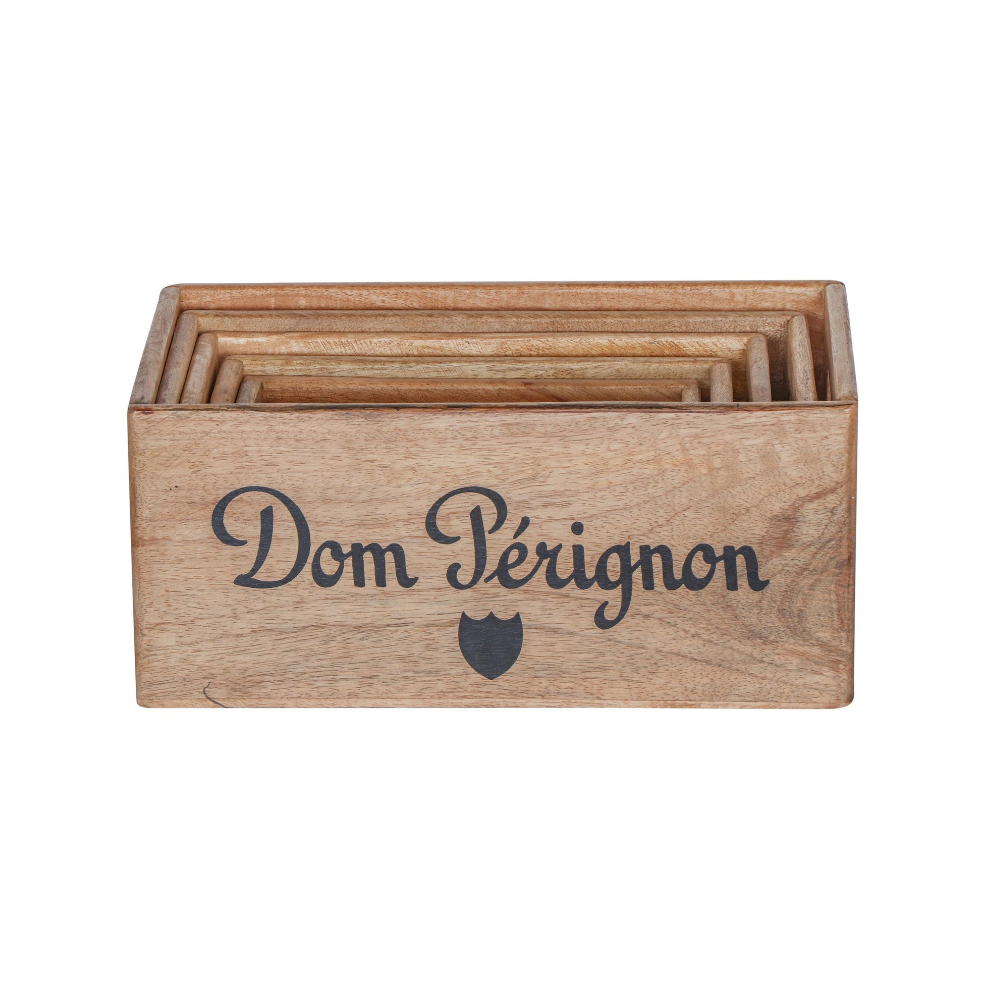 Dom Perignon Storage Wooden Champagne Crates Natural Finish