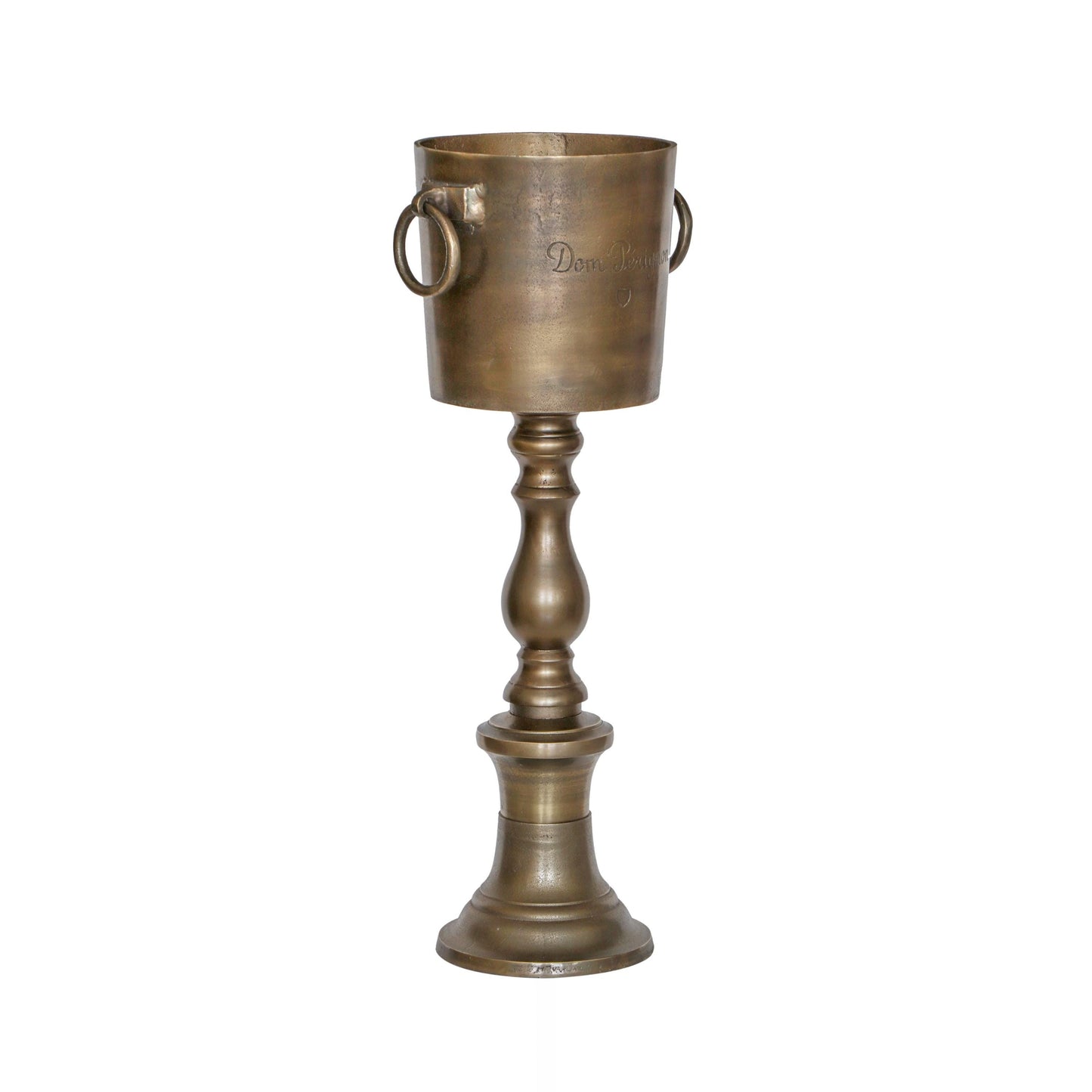 Dom Perignon **Pre Order** Antique Brass ~ Solid Cast Engraved Champagne Floor Standing Ice Bucket | Wine Cooler