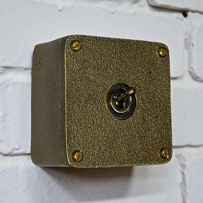 Single Gang Bronze Solid Cast Metal Conduit Light Switch Industrial 2 Way - BS EN Approved Vintage Crabtree 1950’s Style