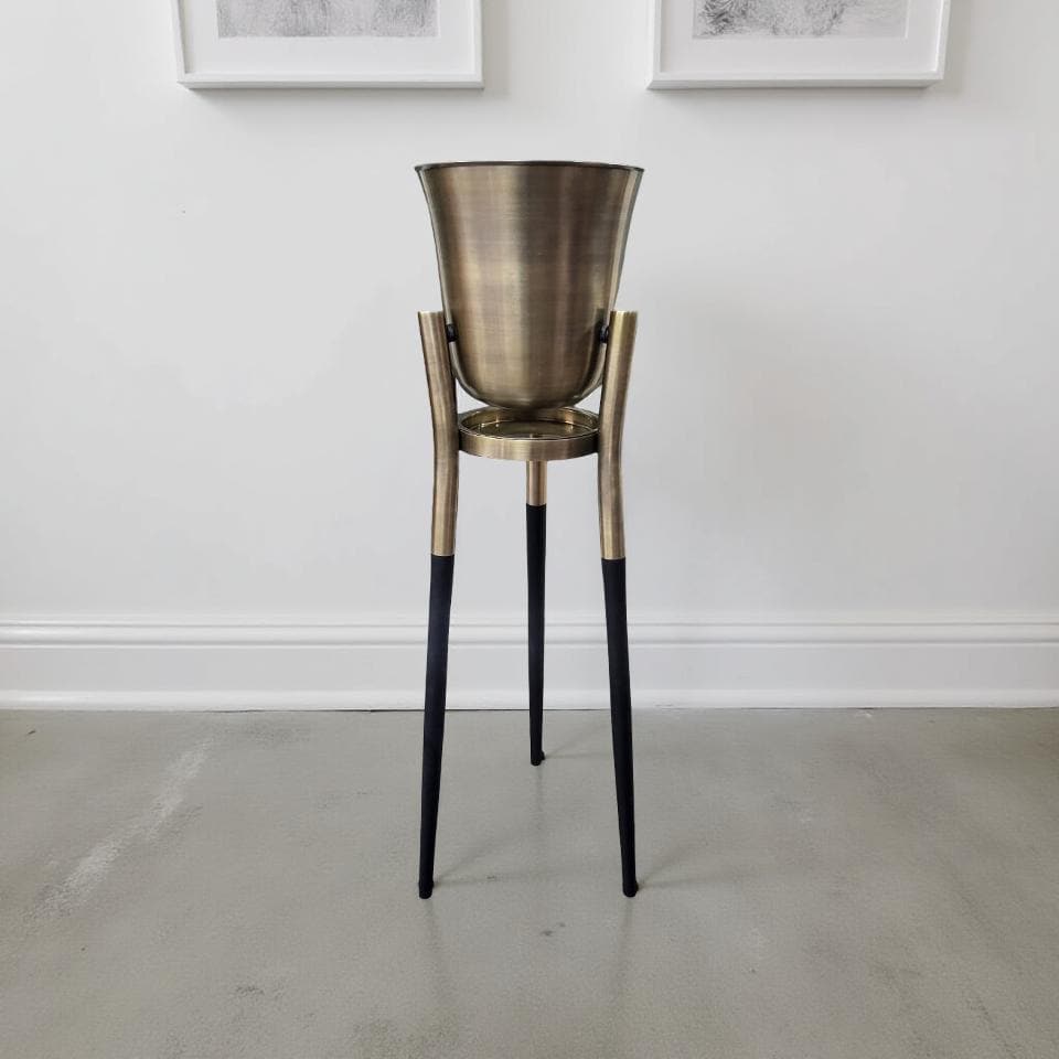 Rocket Champagne & Wine Cooler Antique Brass ~ Floor Standing Ice Bucket
