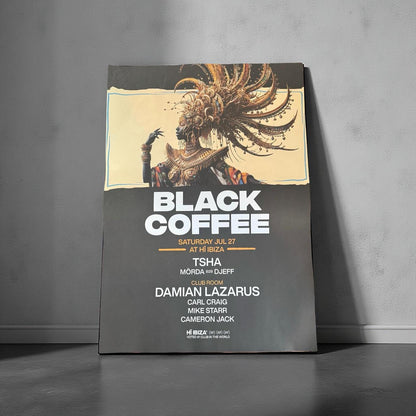 Black Coffee ~ Genuine Ibiza Framed Dj Artwork | Hi Ibiza | A3 Luxury Black Frame