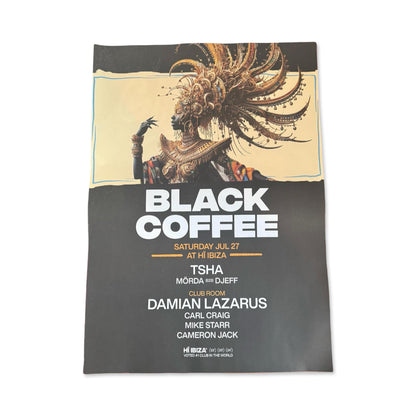 Black Coffee ~ Genuine Ibiza Framed Dj Artwork | Hi Ibiza | A3 Luxury Black Frame