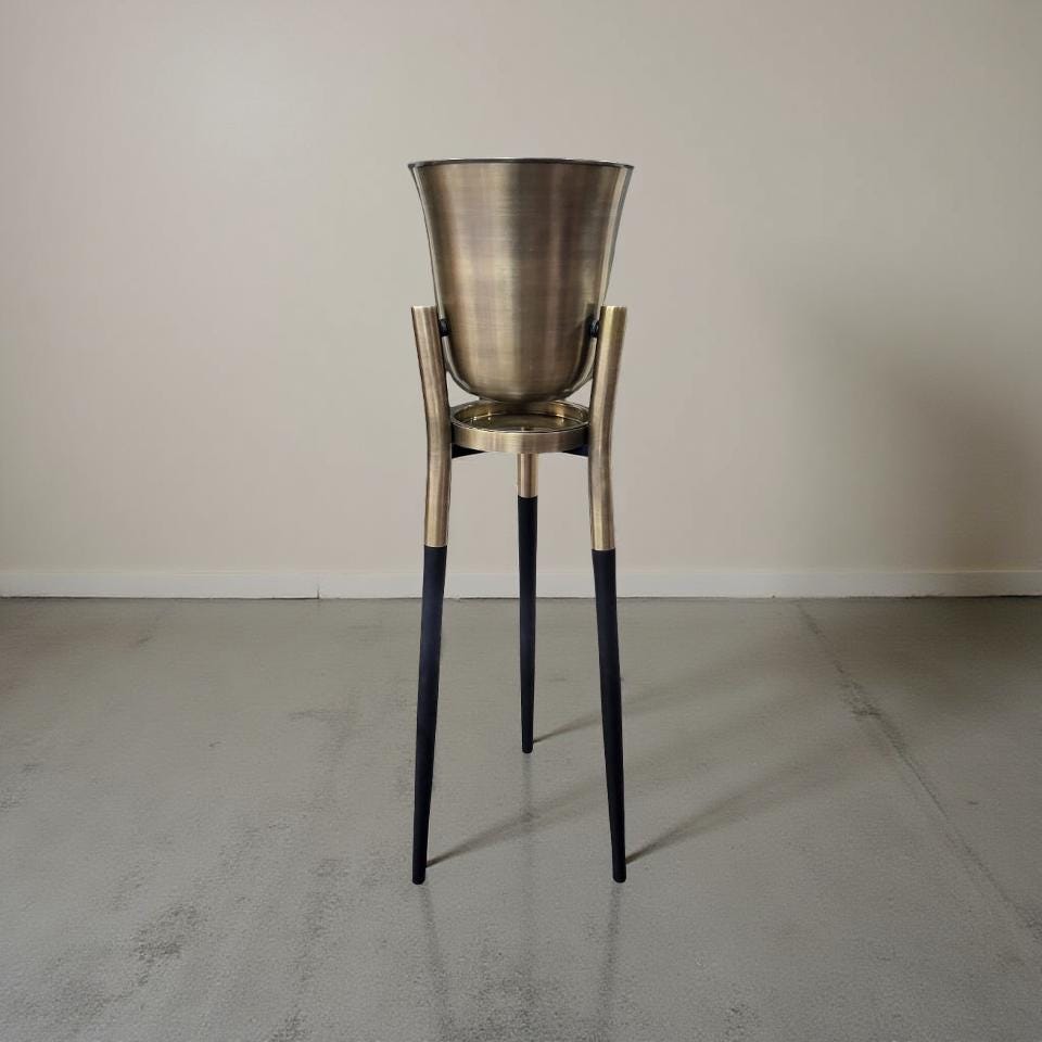 Rocket Champagne & Wine Cooler Antique Brass ~ Floor Standing Ice Bucket