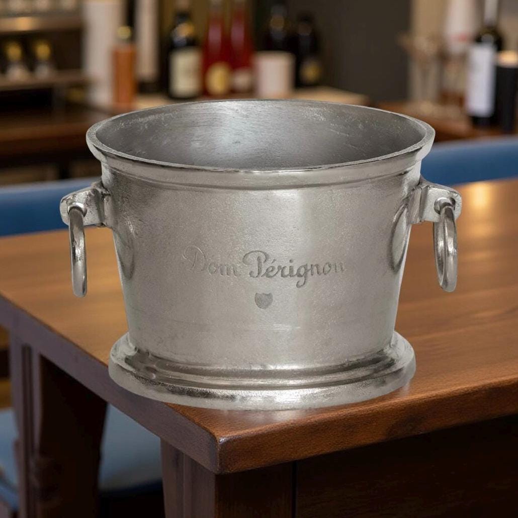 Dom Perignon Great Gatsby ~ Solid Cast Engraved Champagne Large Ice Bucket | Wine Cooler Bath