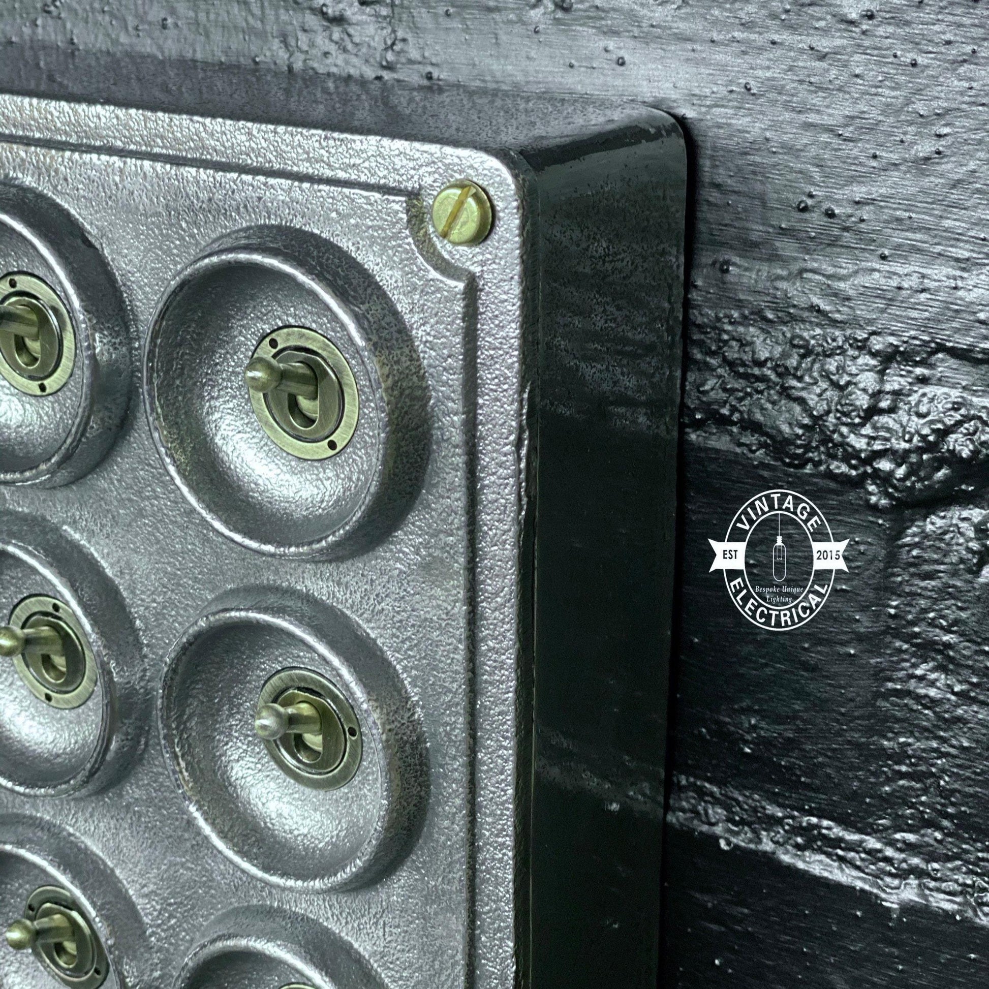 12 Gang 2 Way Galvanised Industrial Toggle Switch Light Panel