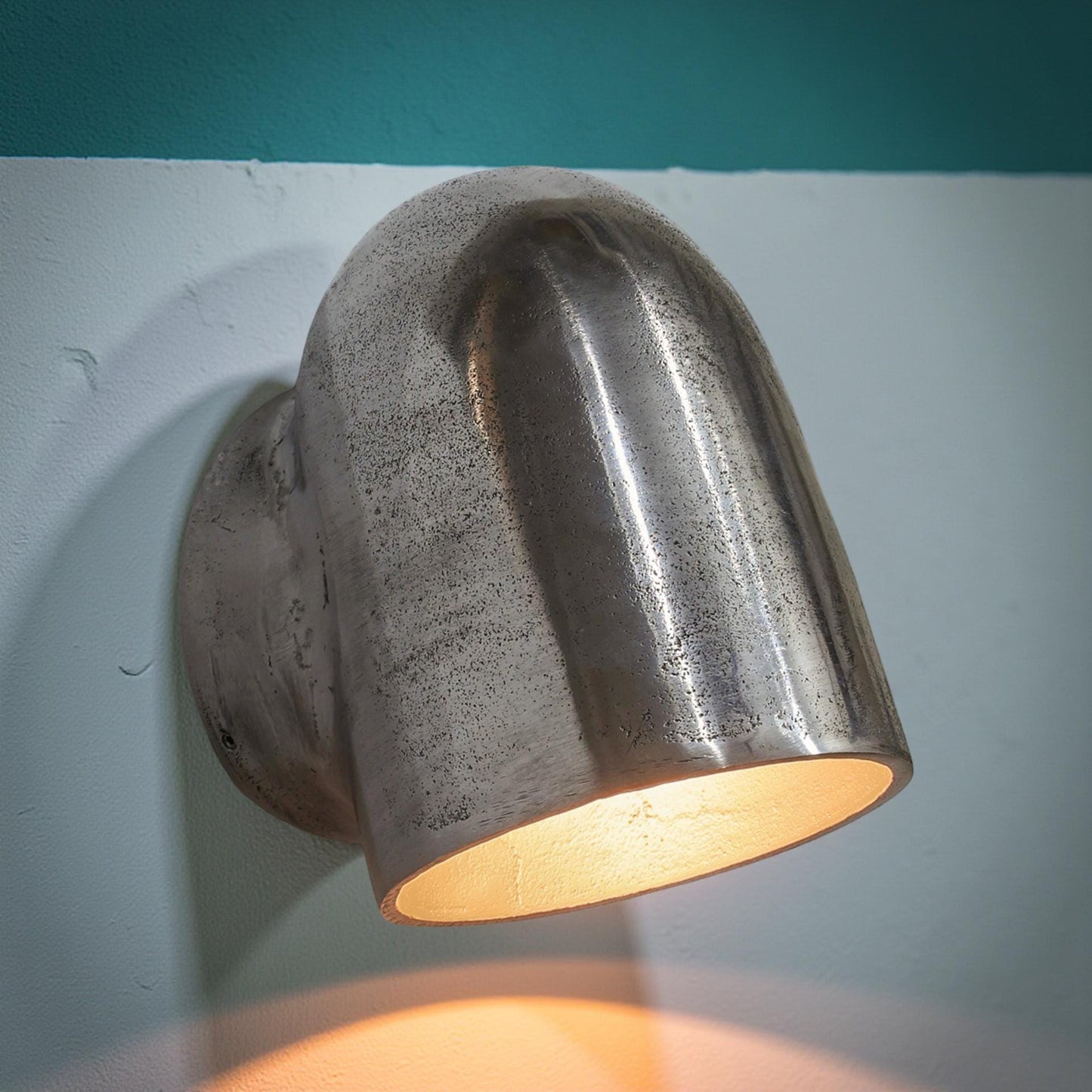 Hopton ~ Pewter Mast Down Light Solid Cast Wall Sconce