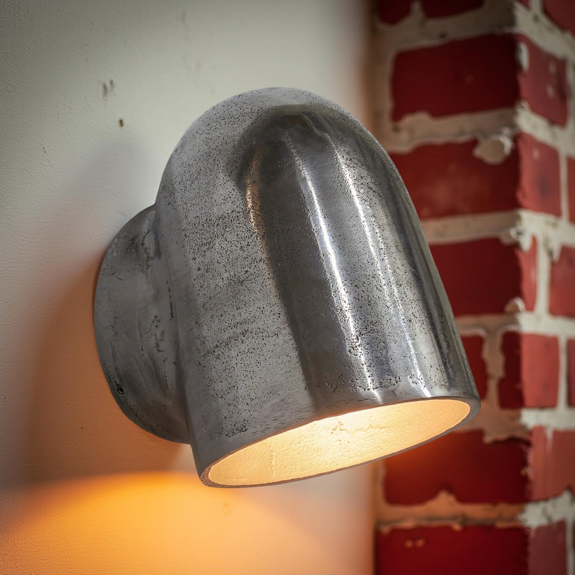 Hopton ~ Pewter Mast Down Light Solid Cast Wall Sconce